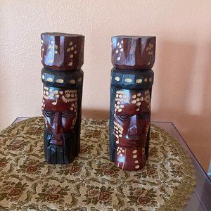 Carved Wood Face Decor